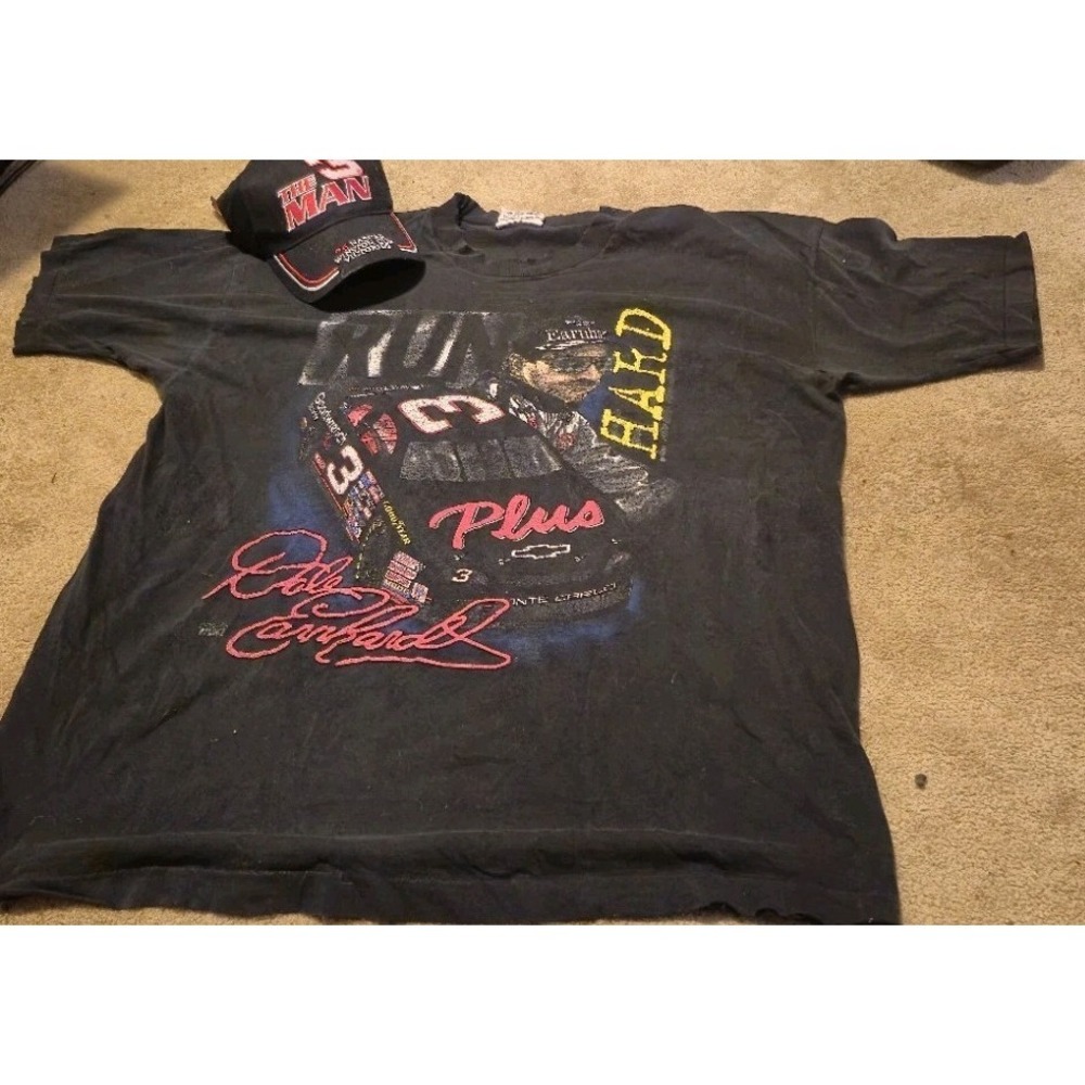 Dale Earnhardt Sr #3 GM Goodwrench NASCAR Shirt XXL & "The Man" Hat Lot